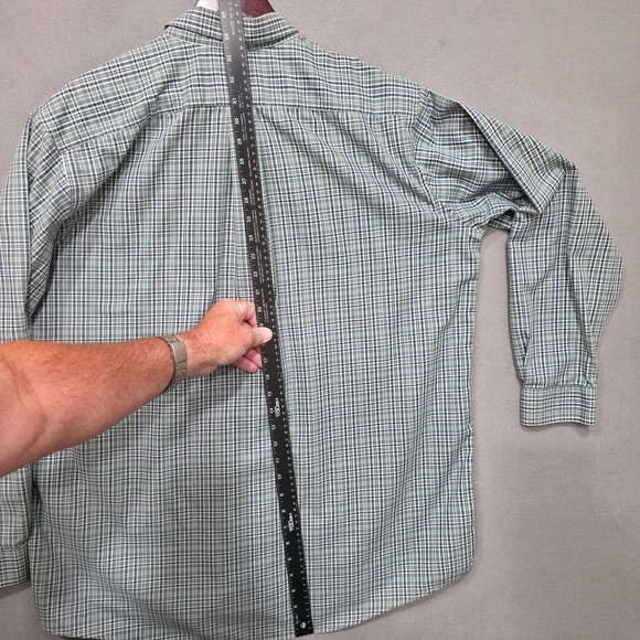 LL Bean Men's Green Plaid Traditional Fit‎ Long Sleeve Button Up Shirt Sz XLT - Picture 6 of 6